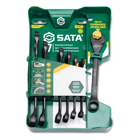 Jogo De Chave Combinada 8 A 17mm Multiencaixe 7 Peças Sata