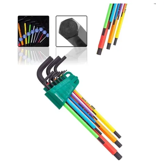 Jogo Chave Allen Hexagonal 1,5 A 10 Mm Color C/ 09 Pçs Sata