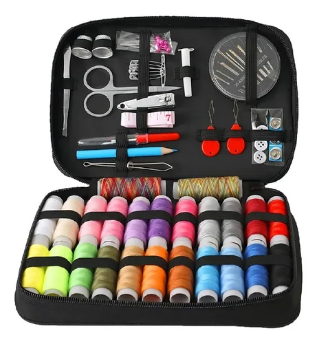 Kit De Costura Completo Com 96 Pcs Para Reparo Com Estojo