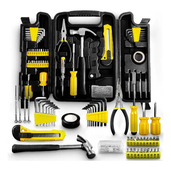 Jogo De Ferramentas 200 Peças Com Maleta Resistente - Titanium Platina Amarelo/preto
