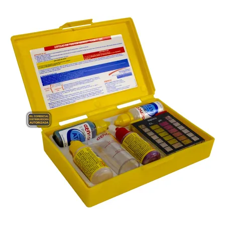 Kit de Teste 3 em 1 Genco para Cloro, pH e Alcalinidade de Piscina