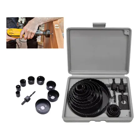 Jogo Serra Copo 16 Peças Aço Carbono Madeira Plástico Gesso Idea