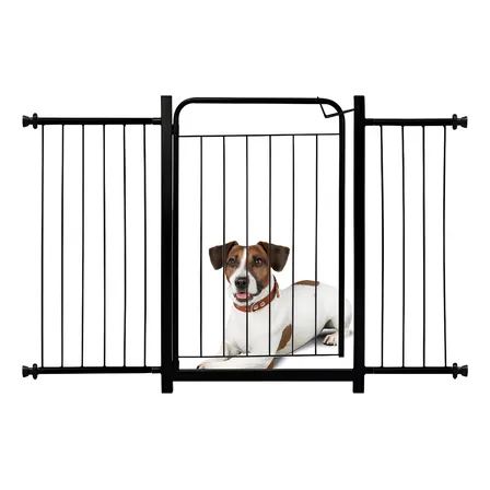 Portão Segurança Pet Crianças 119-125cm Aço Preto Itagold