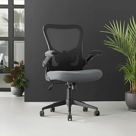 Cadeira de Escritório DT3 Office Vita Cinza Escuro Mesh Ajustável Ergonômica