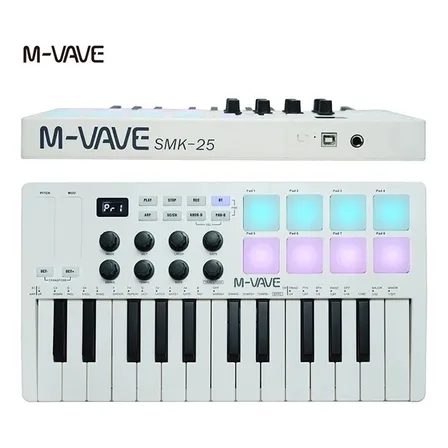 Teclado Controlador M-vave Smk-25 - Midi 25 Teclas