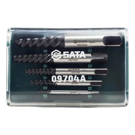 Jogo Com 5 Peças De Extratores De Rosca Fina St09704sj Sata