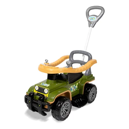 Quadriciclo Carrinho Jip Jip Andador Com Empurrador Maral Cor Verde-escuro