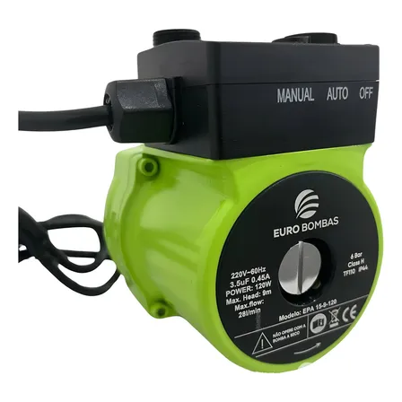 Bomba Pressurizadora Eurobombas 120W EPA 15-9-120 2 Pontos Água Limpa