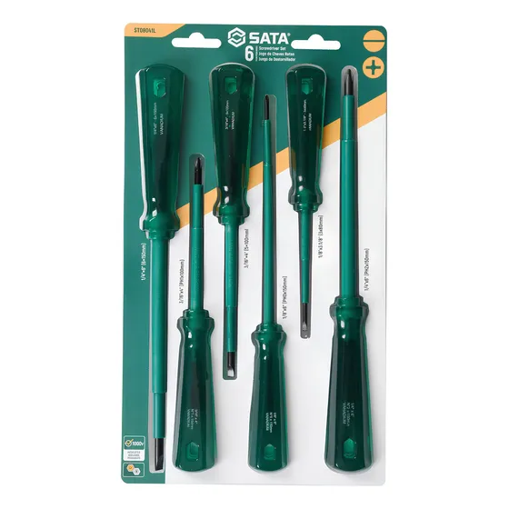 Jogo De Chave Fenda/phillips Isolada 6 Peças St08041l Sata Cor Verde