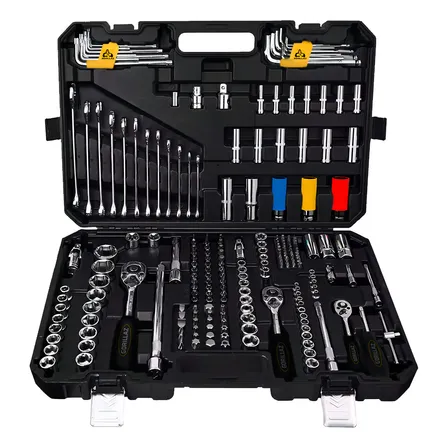 Kit Ferramentas Gorillaz 222 Peças Aço Cromo Vanádio Soquete Maleta
