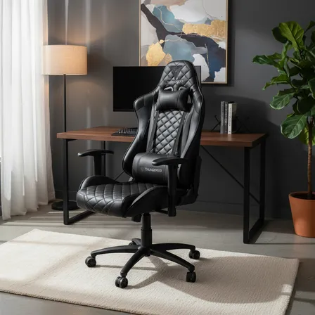 Cadeira Gamer Thunderx3 TGC12 com Encosto Reclinável e Apoio Lombar