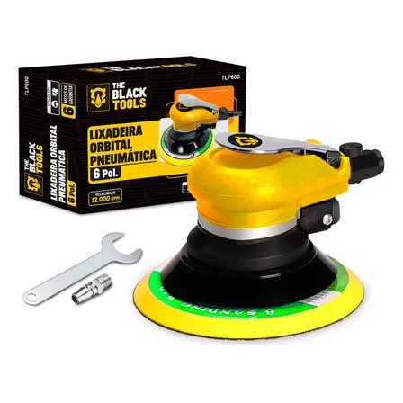 Lixadeira Pneumática Roto Orbital 6 Rokit Hookit Roquite Cor Amarelo