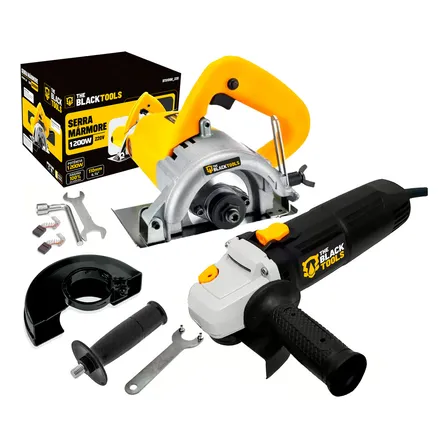 Kit Ferramentas Serra Mármore Manual 110mm 1200w Com Esmerilhadeira 4.1/2 The Black Tools