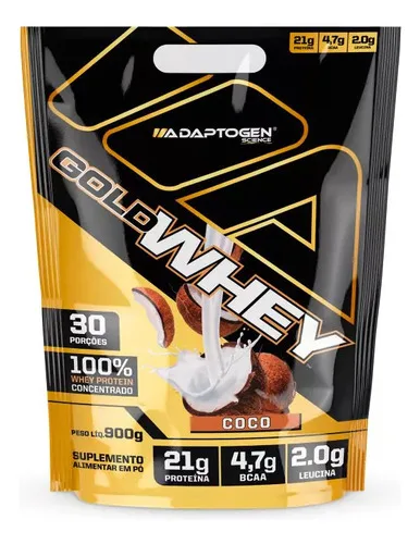 100% Gold Whey Refil Concentrado 900g Adaptogen Science