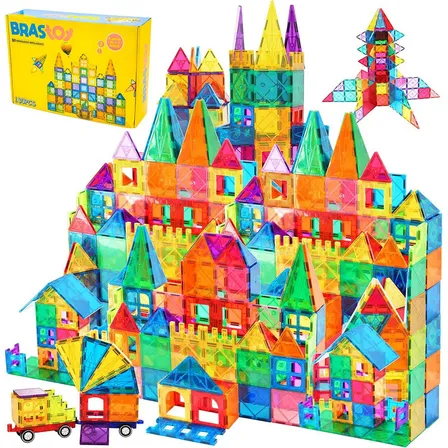 Blocos De Montar Magnéticos Infantil 130 Peças - Brastoy