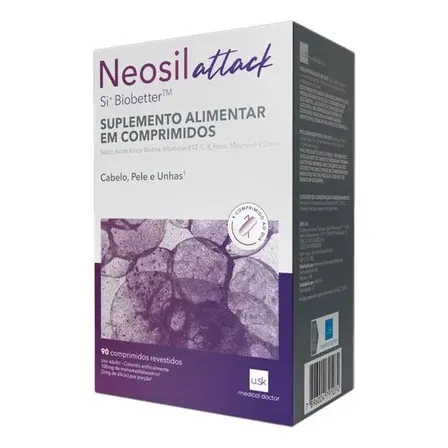 Neosil Attack Cabelo, Pele E Unhas 90 Comprimidos Sabor Sem sabor