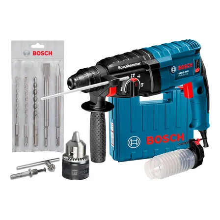 Martelete Bosch Profissional Gbh 2-24d Azul 820w Sds Plus Com Maleta E Acessorios