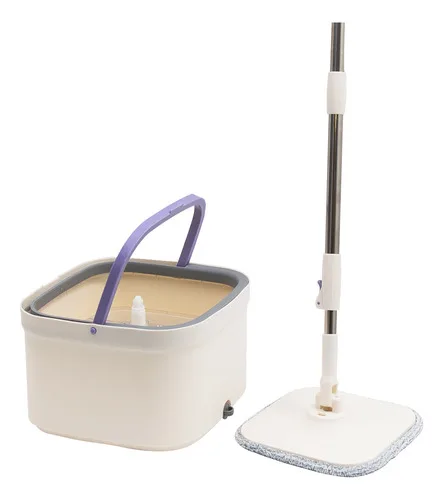 Mop Simplo Lav06317 Com Balde Centrífuga E Pano Microfibra Branco