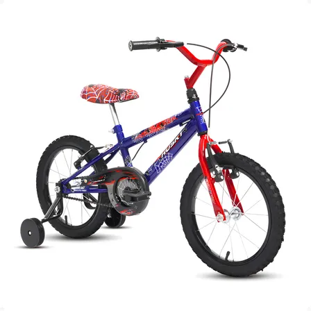 Bicicleta Infantil Masculina Aro 16 Homem Aranha Menino Alumínio Husky Azul