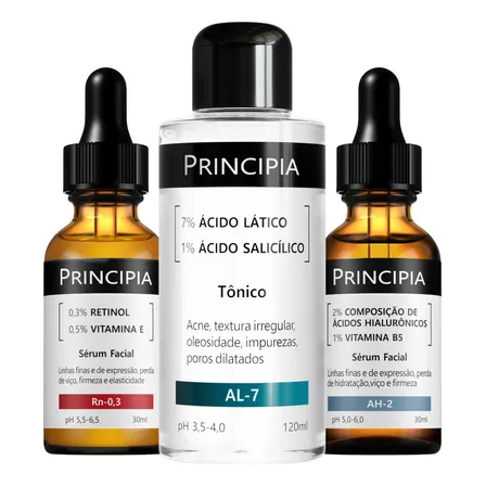 Principia Kit Retinol + Ácido Hialurônicos + Tônico Lático