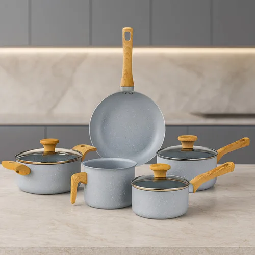 Jogo De Panelas Antiaderente Cerâmica Mimo Style 5 Peças Grafite