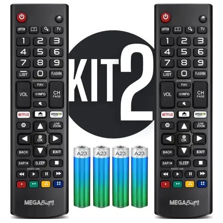 Kit 2 Controle Remoto Para Tv LG 4k Smart Com Teclas Netflix E Prime Video
