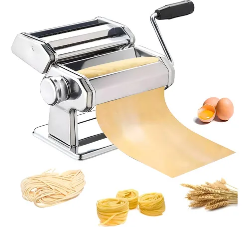 Maquina De Macarrão Cilindro Aço Inox Massa Caseira Espaguete Lasanha Macarrão Pastel Talharim Pogala