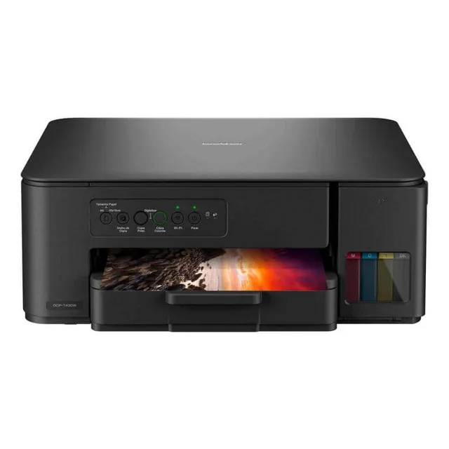 Impressora Multifuncional Brother Dcpt430w Tanque Tinta Wifi Preto 127/220v