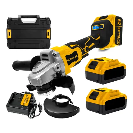 Esmerilhadeira Angular Sem Fio Gorillaz Geb-4000 125mm 21v 2 Baterias 4000mah Amarelo 127/220v 50/60hz