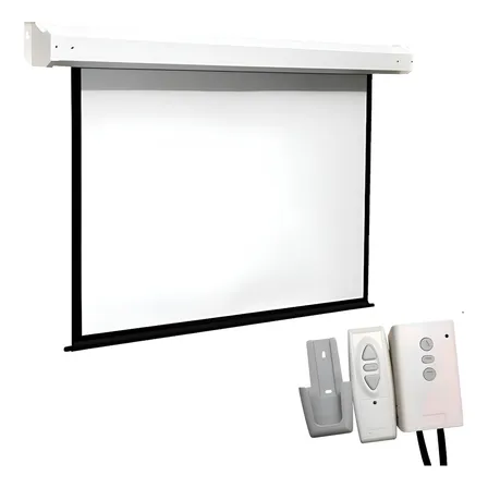 Tela De Projeção Elétrica - Ponto Br Shop - 120polegadas Retratil C/ Controle Remoto Automação Alexa Profissional 110v 127v