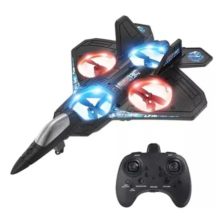 Drone Crianças Iniciantes Avião Rc Com Luz Negra Combat Aircraft Controle Remoto 2.4ghz 4 Motores