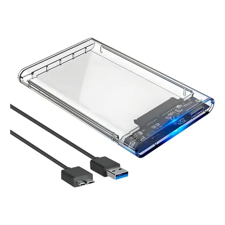 Case Hd Ssd Adaptador Usb 3.0 Sata 3 Externo Ps4 Ecase-320 Transparente