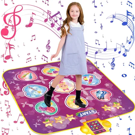 Camewin BT962 Tapete De Dança Infantil Eletrico Brinquedo Musical Meninas Com 3 Modos De Jogo