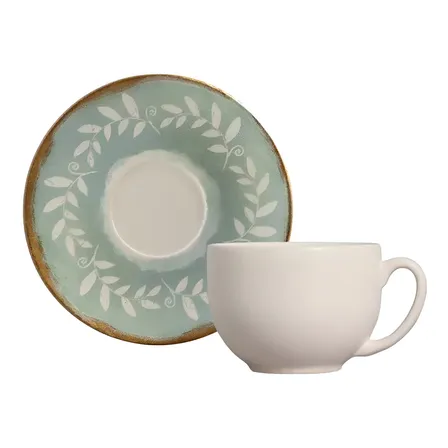 Jogo C/ 6 Xícaras De Chá Coup Stoneware C/ Pires New Mediterraneo 220ml Porto Brasil 3626127901 Étnico