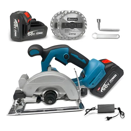 Serra Circular Sem Fio Genai Gn-464 Recarregável e Portátil 2 Bateria Cor Verde-Preto Frequência 50hz/60hz