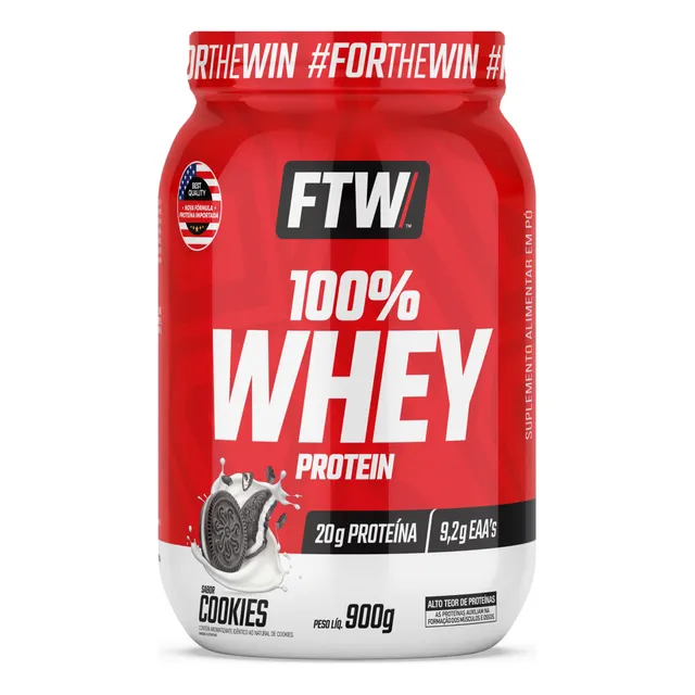100% Whey Protein Pote 900g Sabor Cookies - FTW