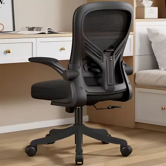 Cadeira De Escritório Ergonômica Laudo NR17 Assento Com Espuma Injetada Regulagem De Altura Ajuste Lombar Estofado Respirável Em Mesh Braços Retrátil Marca Brin7 Modelo B7-007