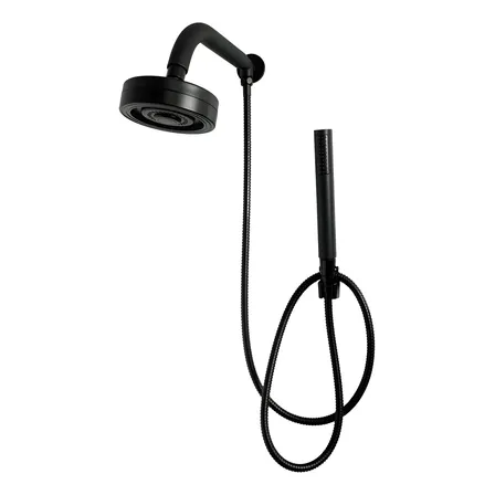 Chuveiro Gás Solar Shophidraulica Com Chuveirinho Preto Fosco Flexível 12.5cm