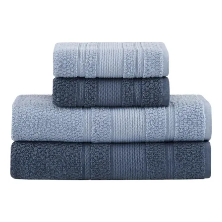 Jogo De Toalhas Buddemeyer Bella Extra Soft Banho 4 Peças Azul Claro/azul Marinho