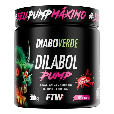 Dilabol Pump Pré Treino Pote 300g Sabor Energético Diabo Verde - FTW