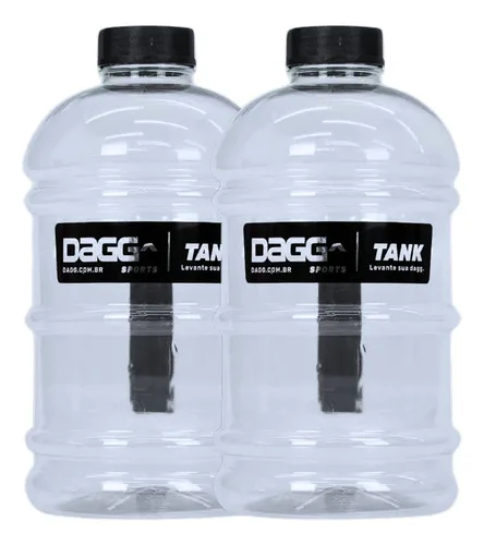 Kit 2 Garrafa De Água 2 Litros Squeeze Galão Academia Treino Cor Cristal/Cristal