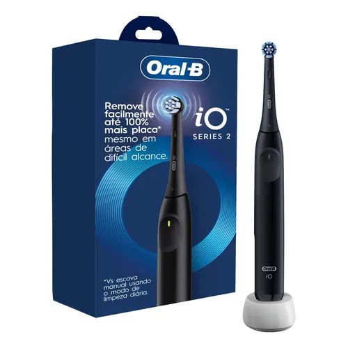 Escova de Dente Elétrica Oral-B iO2, 1 Cabo + 1 Refil + Carregador