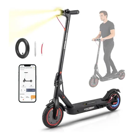 HONEYWHALE M2 Pro Patinete Elétrico Adulto, 500W Scooter Elétrica, Velocidade Máxima de 32 KM/H, 22 KM de Autonomia, Honey Whale Patinete Juvenil com Controle de Aplicativo Bluetooth