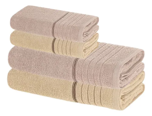 Jogo de Toalhas 4 Pçs Fio Cardado 100 Algodão Softmax Bressan Karsten
