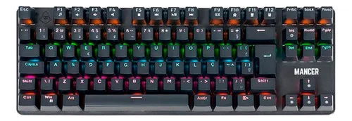 Teclado Mecanico Mancer Shade Mk3, Rainbow, Switch Vermelho Preto Inglês Us