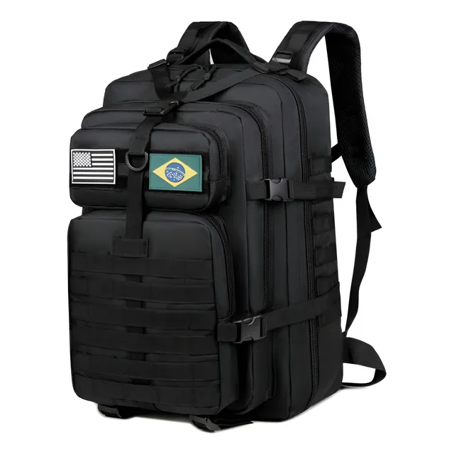 Xiaobang Mochila Tática Impermeável Militar Reforçada Grande 50litros Cor Preto Desenho Do Tecido Liso