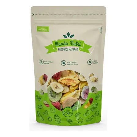 250g Mix Tropical De Frutas Desidratadas Chips Mundo Nutri