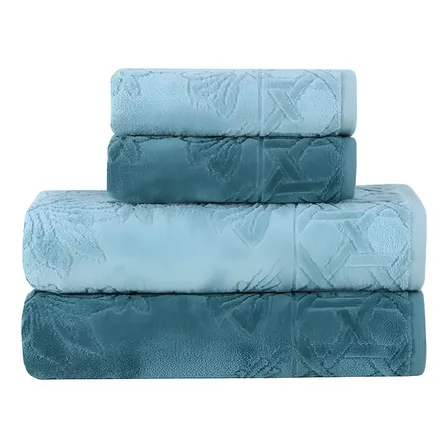 Jogo De Toalhas Buddemeyer Village Banho Verde/verde Claro 4 Peças