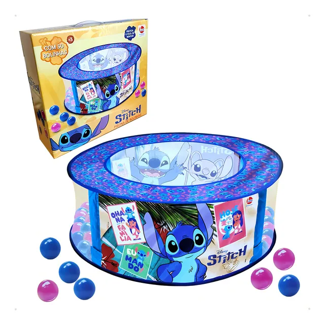 Piscina de Bolinhas 3774 Stitch Disney com 50 Bolinhas Lider Brinquedos