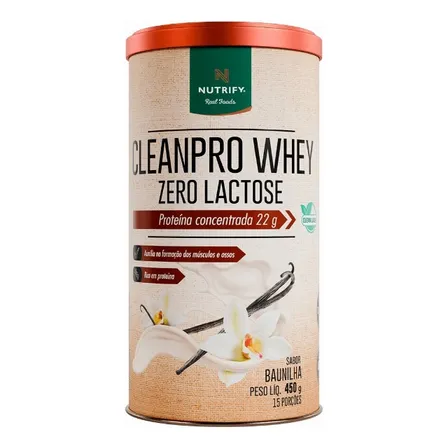 Proteína Clean Pro Whey Zero Lactose Nutrify Baunilha